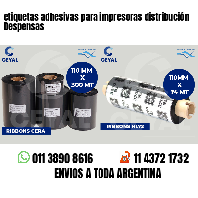 etiquetas adhesivas para impresoras distribución Despensas