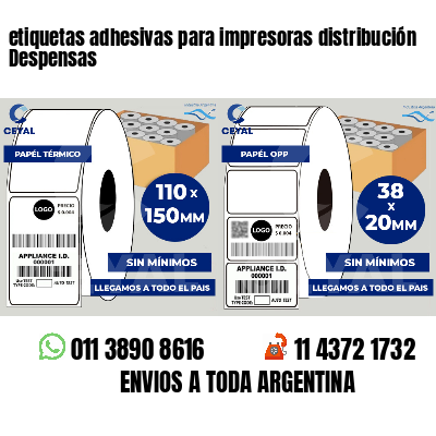 etiquetas adhesivas para impresoras distribución Despensas