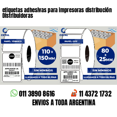 etiquetas adhesivas para impresoras distribución Distribuidoras