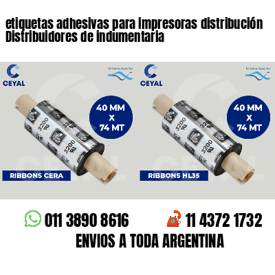 etiquetas adhesivas para impresoras distribución Distribuidores de indumentaria