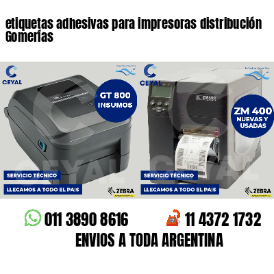 etiquetas adhesivas para impresoras distribución Gomerías