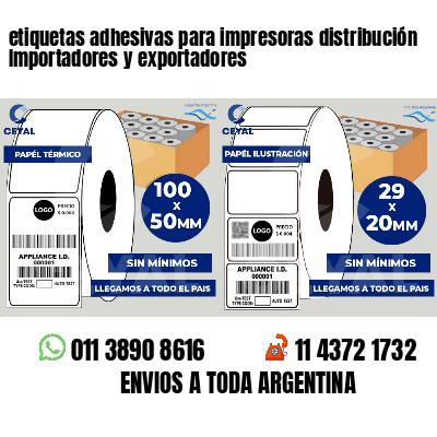 etiquetas adhesivas para impresoras distribución Importadores y exportadores