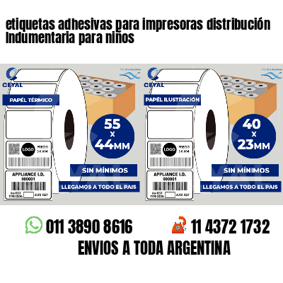 etiquetas adhesivas para impresoras distribución Indumentaria para niños