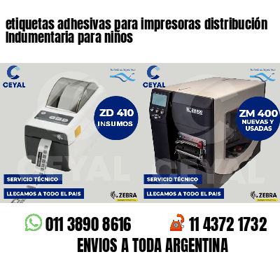 etiquetas adhesivas para impresoras distribución Indumentaria para niños