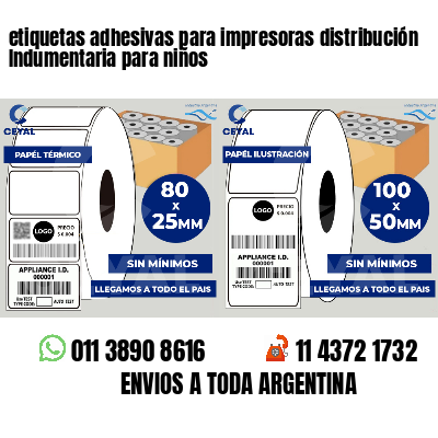 etiquetas adhesivas para impresoras distribución Indumentaria para niños