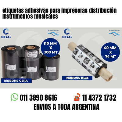 etiquetas adhesivas para impresoras distribución Instrumentos musicales