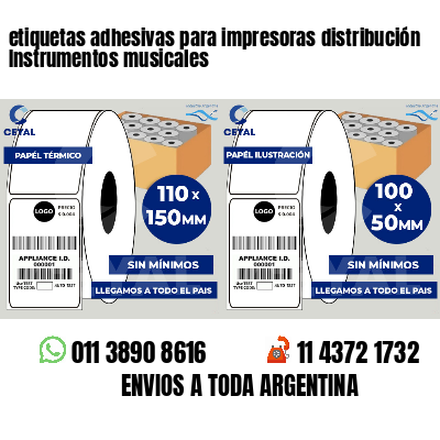 etiquetas adhesivas para impresoras distribución Instrumentos musicales