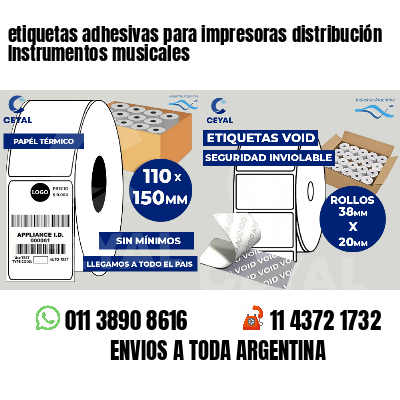 etiquetas adhesivas para impresoras distribución Instrumentos musicales