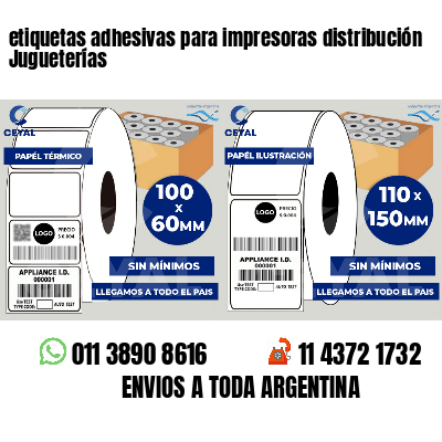 etiquetas adhesivas para impresoras distribución Jugueterías