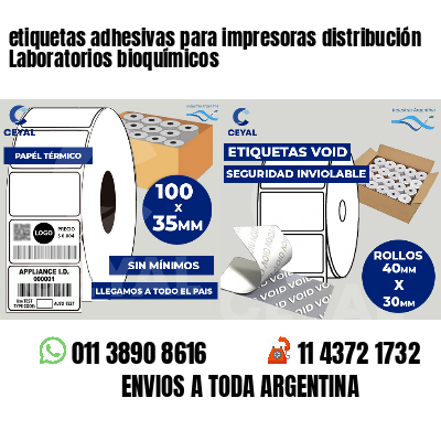etiquetas adhesivas para impresoras distribución Laboratorios bioquímicos