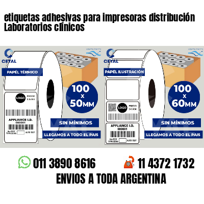 etiquetas adhesivas para impresoras distribución Laboratorios clínicos
