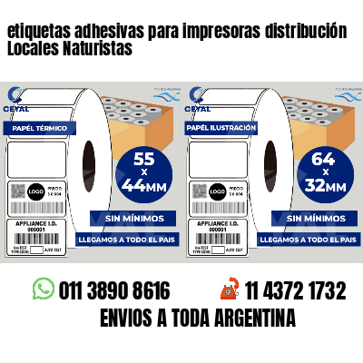 etiquetas adhesivas para impresoras distribución Locales Naturistas