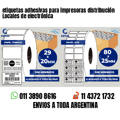 etiquetas adhesivas para impresoras distribución Locales de electrónica