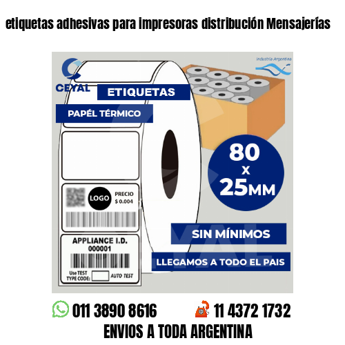 etiquetas adhesivas para impresoras distribución Mensajerías