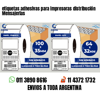 etiquetas adhesivas para impresoras distribución Mensajerías
