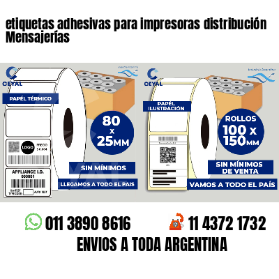 etiquetas adhesivas para impresoras distribución Mensajerías