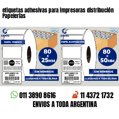 etiquetas adhesivas para impresoras distribución Papelerías