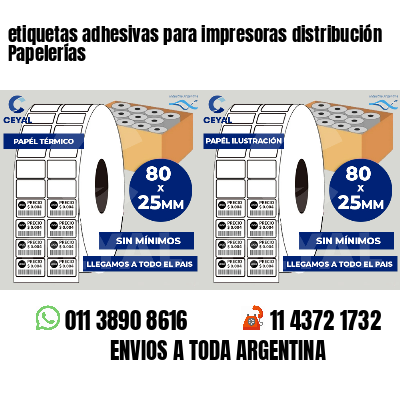 etiquetas adhesivas para impresoras distribución Papelerías