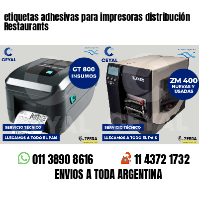 etiquetas adhesivas para impresoras distribución Restaurants