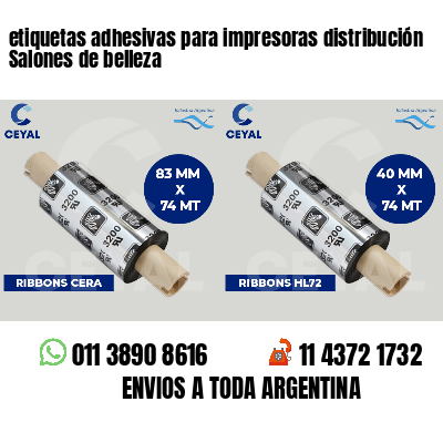 etiquetas adhesivas para impresoras distribución Salones de belleza