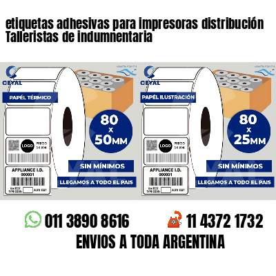 etiquetas adhesivas para impresoras distribución Talleristas de indumnentaria