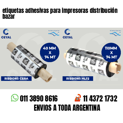 etiquetas adhesivas para impresoras distribución bazar