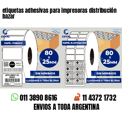 etiquetas adhesivas para impresoras distribución bazar