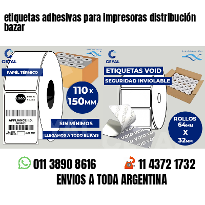 etiquetas adhesivas para impresoras distribución bazar