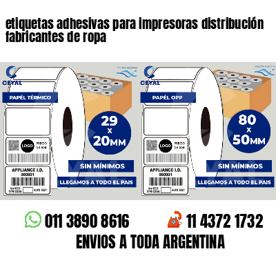 etiquetas adhesivas para impresoras distribución fabricantes de ropa