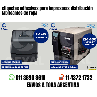 etiquetas adhesivas para impresoras distribución fabricantes de ropa