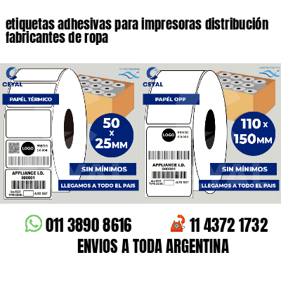 etiquetas adhesivas para impresoras distribución fabricantes de ropa