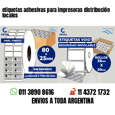 etiquetas adhesivas para impresoras distribución locales