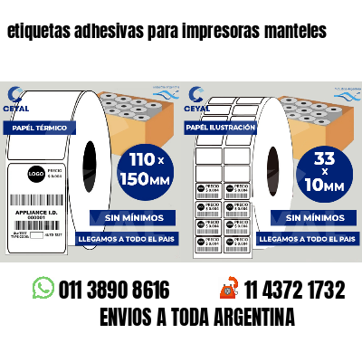 etiquetas adhesivas para impresoras manteles