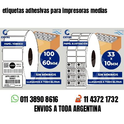 etiquetas adhesivas para impresoras medias