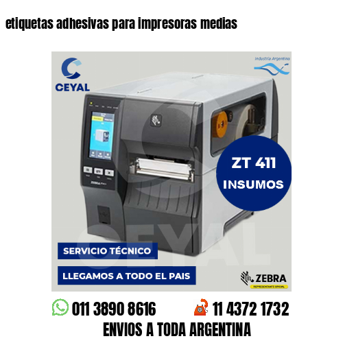 etiquetas adhesivas para impresoras medias