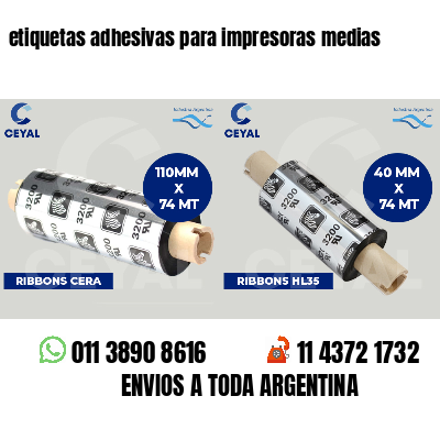 etiquetas adhesivas para impresoras medias
