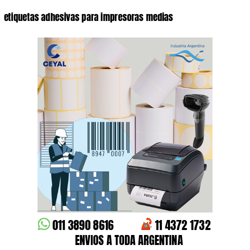 etiquetas adhesivas para impresoras medias