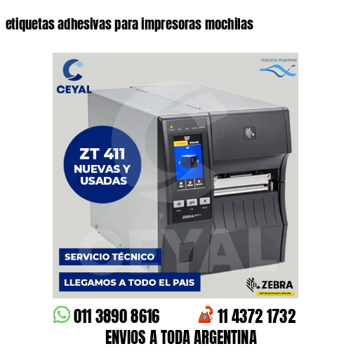 etiquetas adhesivas para impresoras mochilas