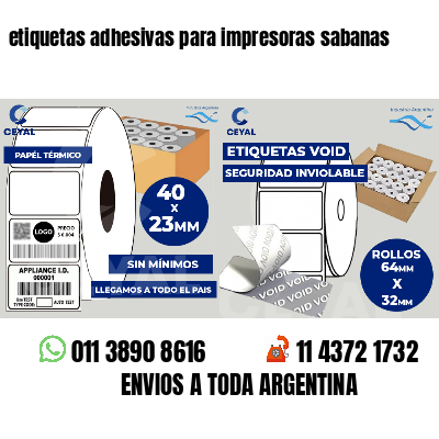 etiquetas adhesivas para impresoras sabanas