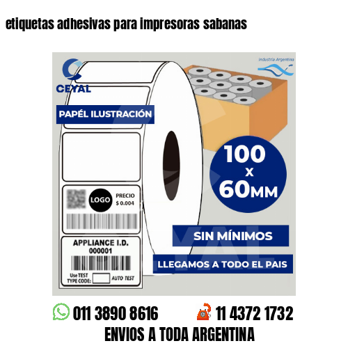etiquetas adhesivas para impresoras sabanas