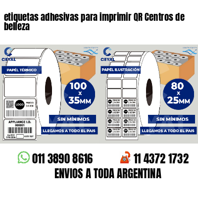 etiquetas adhesivas para imprimir QR Centros de belleza