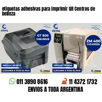 etiquetas adhesivas para imprimir QR Centros de belleza