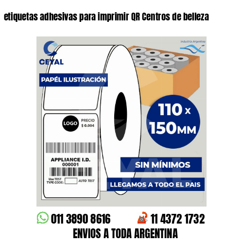 etiquetas adhesivas para imprimir QR Centros de belleza