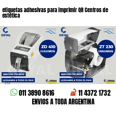 etiquetas adhesivas para imprimir QR Centros de estética