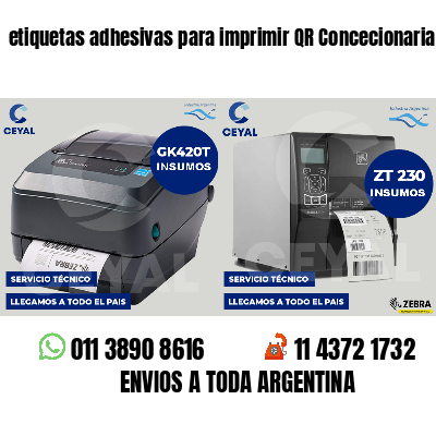 etiquetas adhesivas para imprimir QR Concecionaria