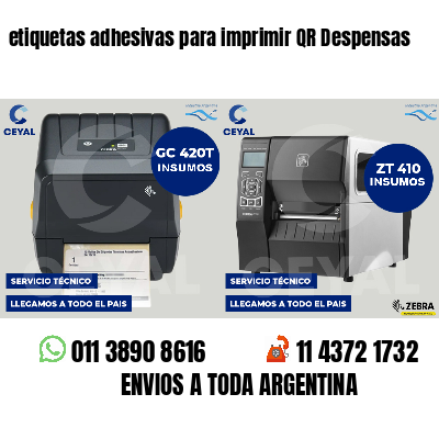 etiquetas adhesivas para imprimir QR Despensas