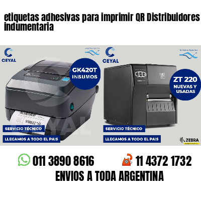 etiquetas adhesivas para imprimir QR Distribuidores de indumentaria