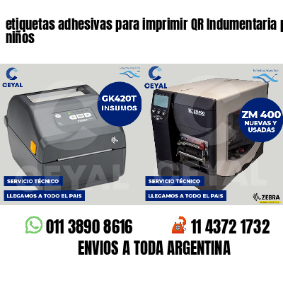 etiquetas adhesivas para imprimir QR Indumentaria para niños