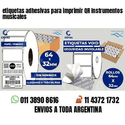 etiquetas adhesivas para imprimir QR Instrumentos musicales