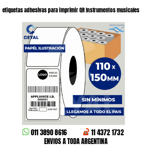etiquetas adhesivas para imprimir QR Instrumentos musicales
